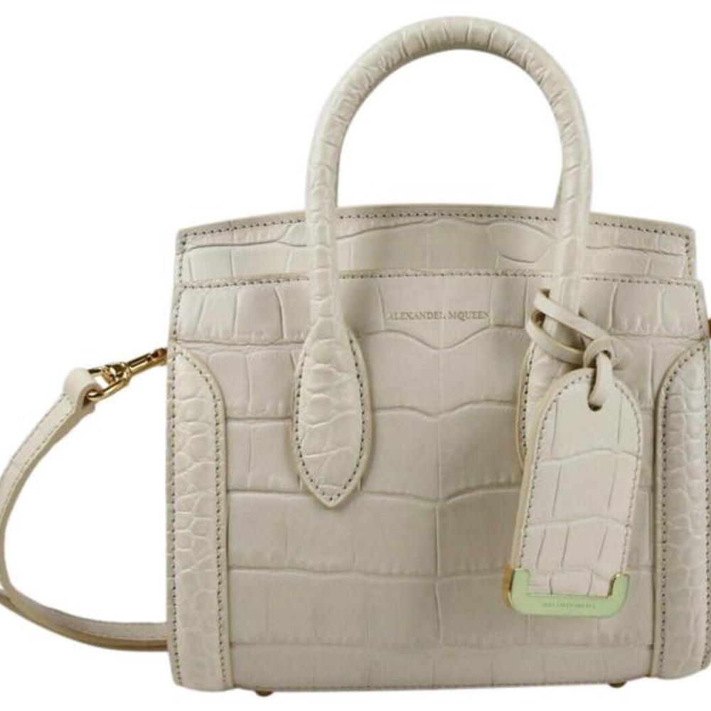 Alexander McQueen Heroine 21 508860 9007 White Leather Cross Body Bag